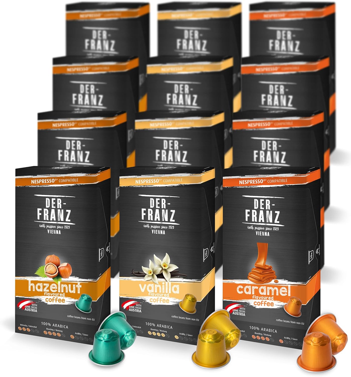 Detalle de Cápsulas de café aromatizadas compatibles Nespresso 120 unidades