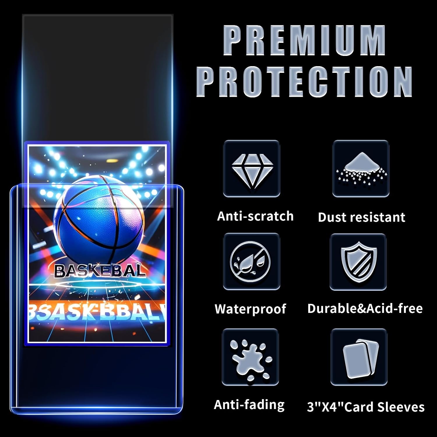 Thumbnail 2 de TRUGQ 400 Card Sleeves Top Loaders: 3" x 4" Hard Holders + 2.6" x 3.7" Soft Sleeves (200 Hard + 200 Soft)