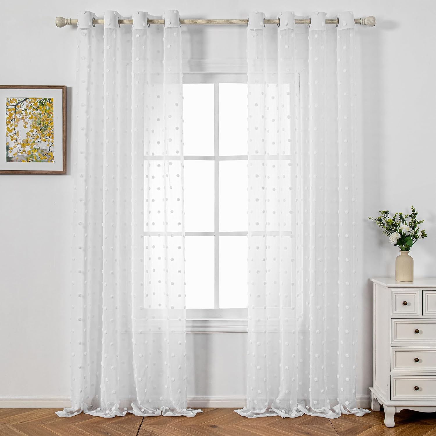 Detalle 2 de MYSKY HOME Gardine Weiß 2er-Set 235 cm