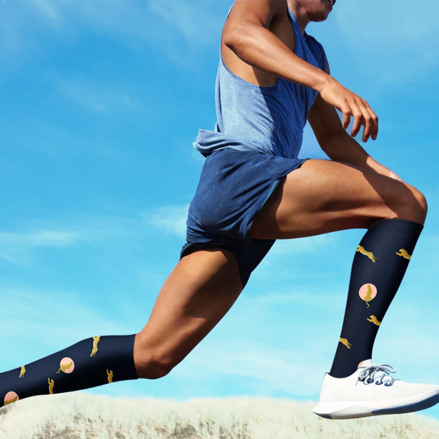 Detalle de ACTINPUT Kompressionsstrümpfe – 7 Paar Kniestrümpfe, unisex, Unterstützung für Sport, Reise und Alltag