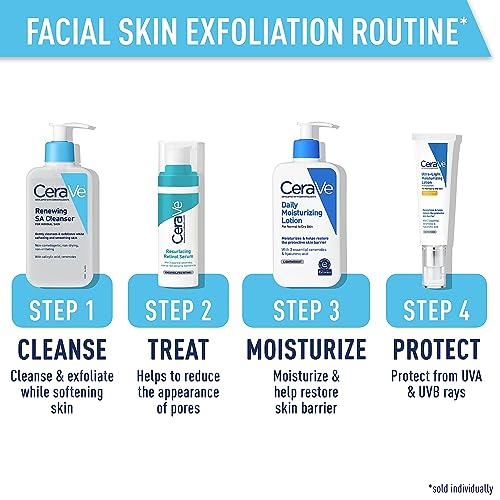 Detalle de CeraVe Renewing Salicylic Acid Cleanser: Gentle BHA Exfoliating Face Wash, 16oz