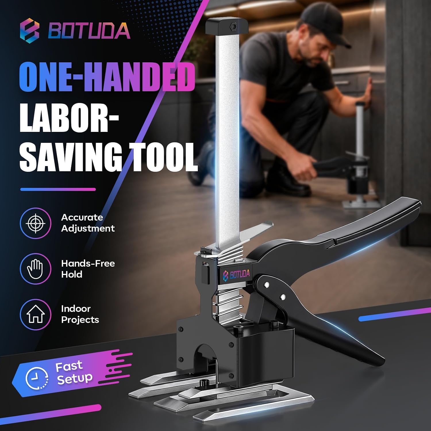 Thumbnail 1 de BOTUDA 0221 Labor-Saving Arm Jack Set, Steel, 6.7-Inch Lift