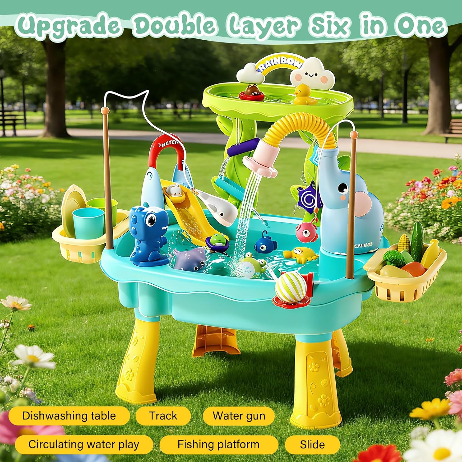 Thumbnail 5 de NOPROB 2027 Upgraded Toddlers Water Table with Electric Pump — 4-in-1 Play Station for 18 Months to 8 Years (Blue)