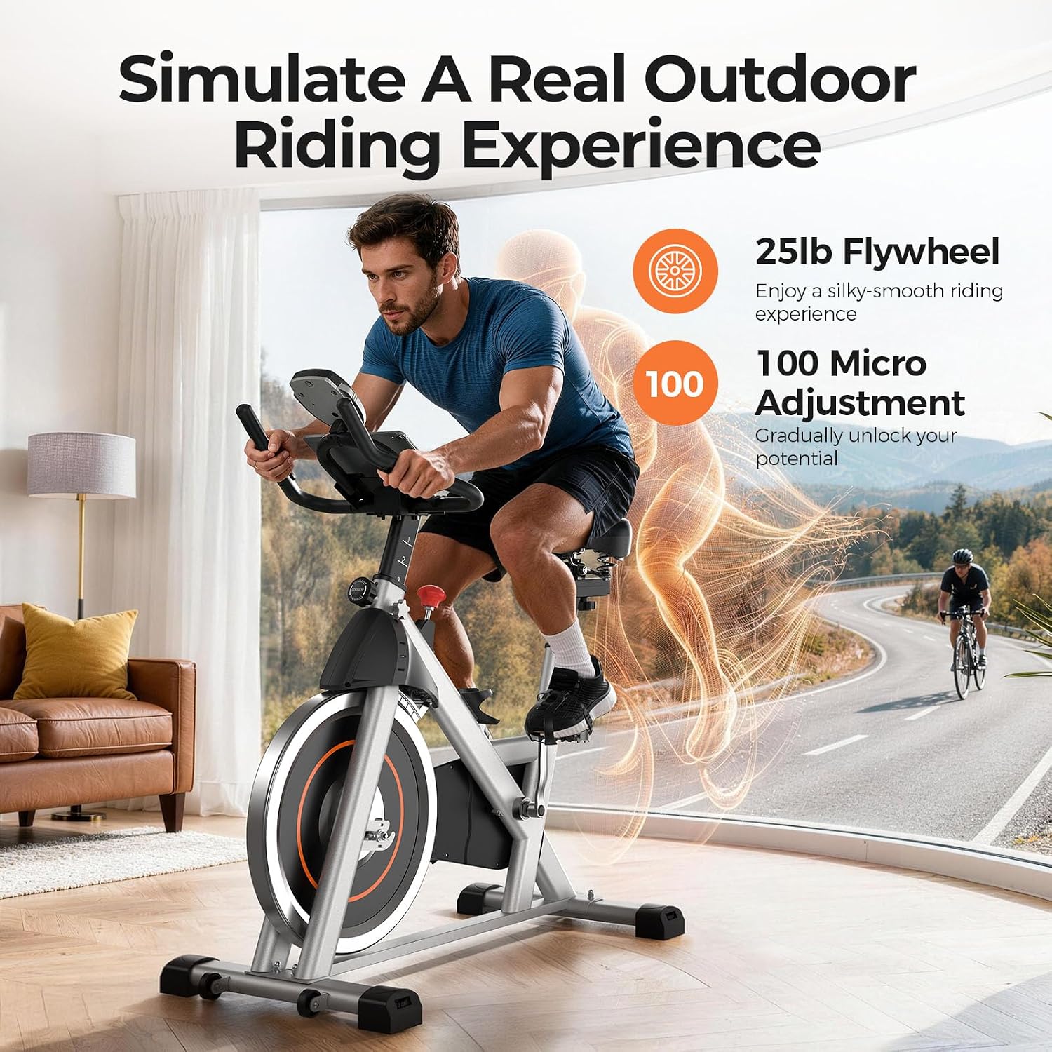 Detalle 2 de YOSUDA Exercise Bike 300 lb Capacity