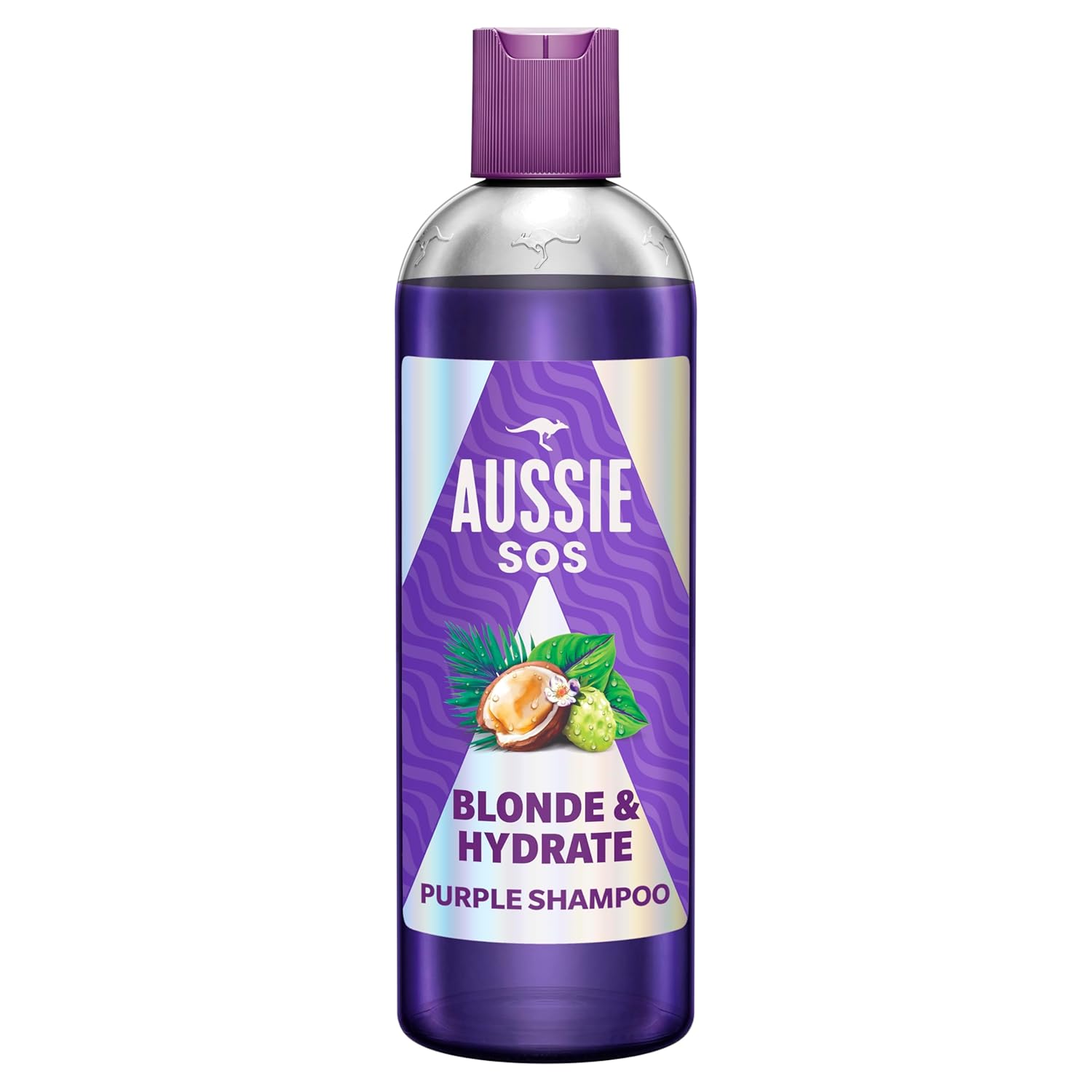 Detalle de Aussie SOS Blonde & Hydrate Lila Shampoo 500 ml für blondes, graues und gesträhntes Haar