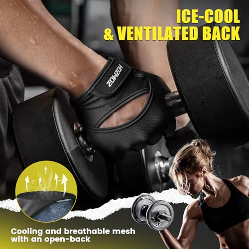 Detalle 2 de HOZMOZ Ventilated Weightlifting Gloves with Full Palm Protection