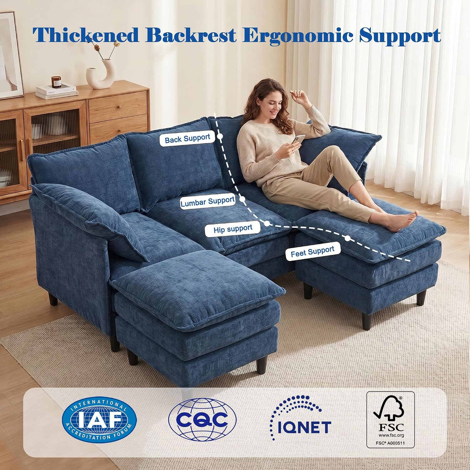 Thumbnail 4 de MUDANT U-Shaped Sofa 69-Inch