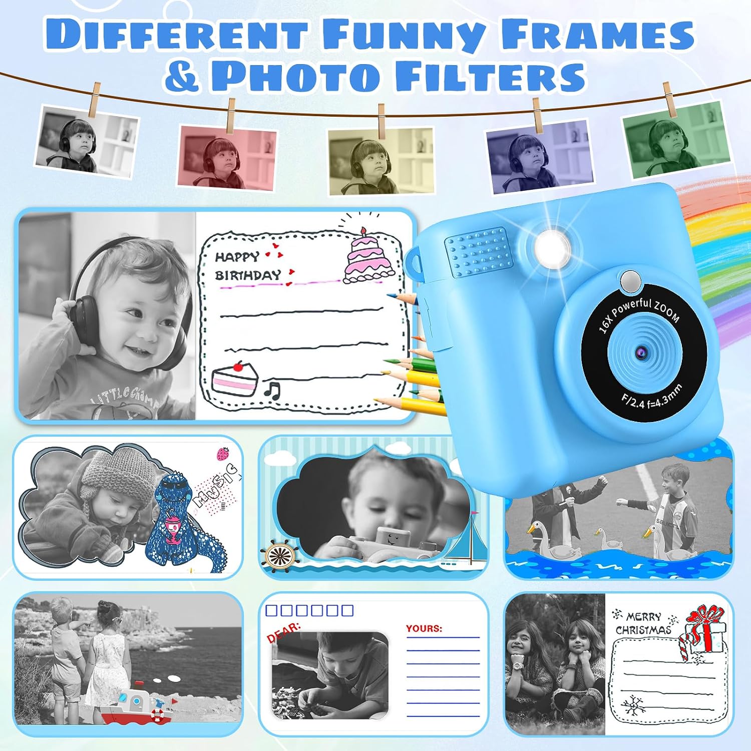 Thumbnail 4 de CHRERNA Kids Camera Instant Print 32GB