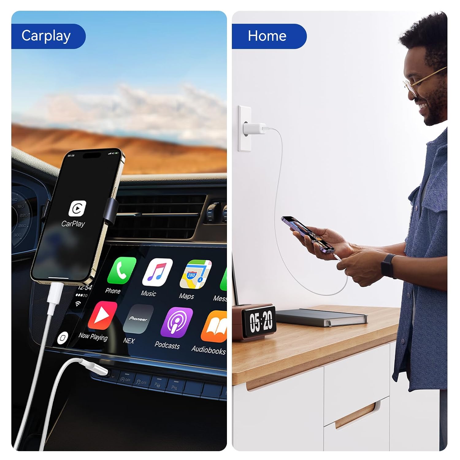 Detalle de USBC to USBC Cable 3-Pack 1.8m: 60W USB-C to USB-C fast charging and durable design