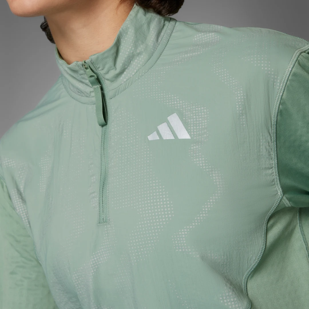 Thumbnail 2 de Sudadera Ultimate Hi Vis Reflective 1/2-Zip de Adidas — Verde, seguridad y comodidad para uso diario