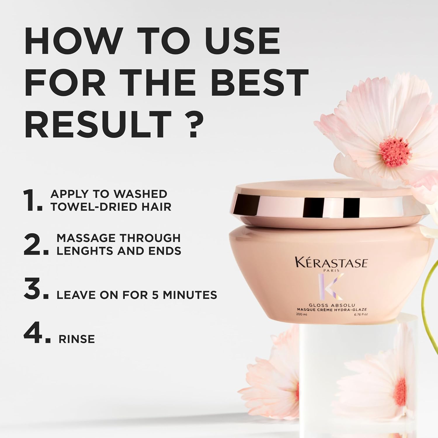 Thumbnail 6 de Kérastase Gloss Absolu Masque Crème Hydra-Glaze hair mask (200 ml) for shine and smoothness