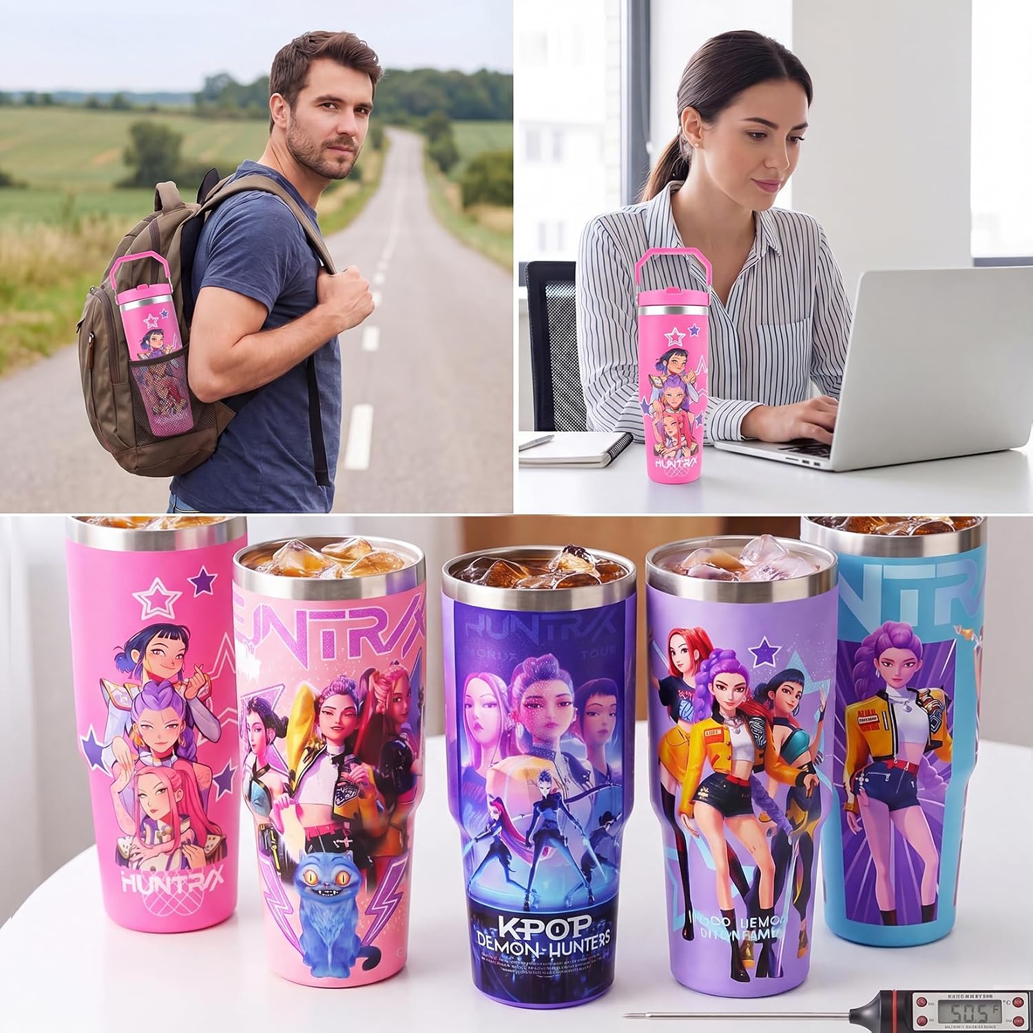 Thumbnail 6 de KARAZZO SS-BO-900 Demon Hunters 32 oz Stainless Steel Bottle with Straw