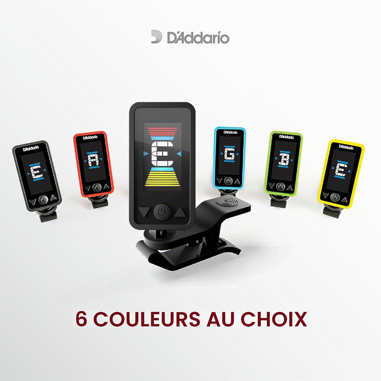 Detalle de D'Addario Eclipse à pince pour guitare, Noir — accord rapide et précis