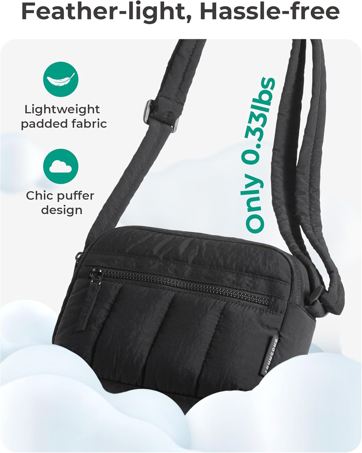 Thumbnail 6 de bagsmart Umhängetasche Damen Crossbody Bag Klein – Leichte, wasserdichte Tasche mit RFID-Schutz (150 g, 22 x 7 x 15,5 cm)