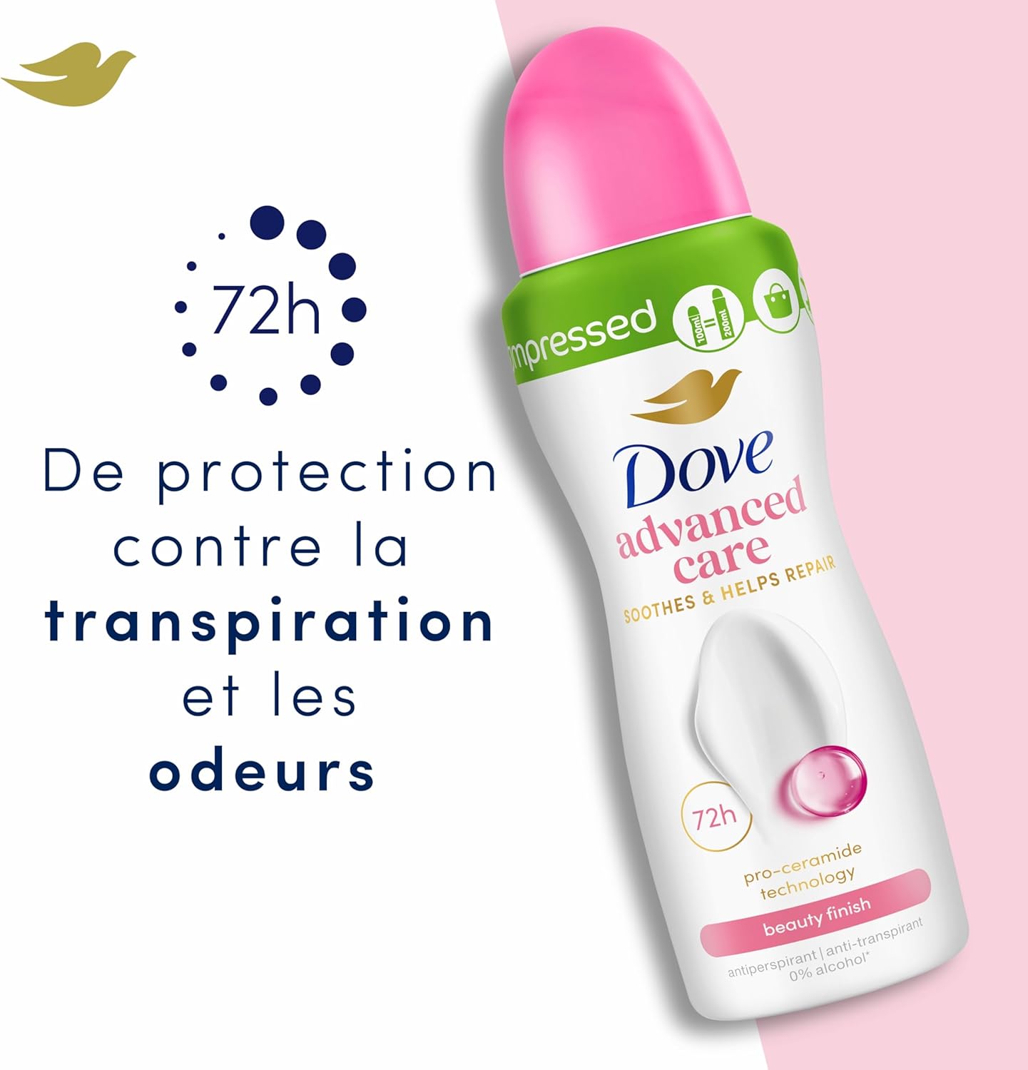 Thumbnail 4 de Dove Apaise & Aide à Réparer Déodorant Spray Anti-Transpirant Compressé Beauty Finish – Lot 2x100 ml