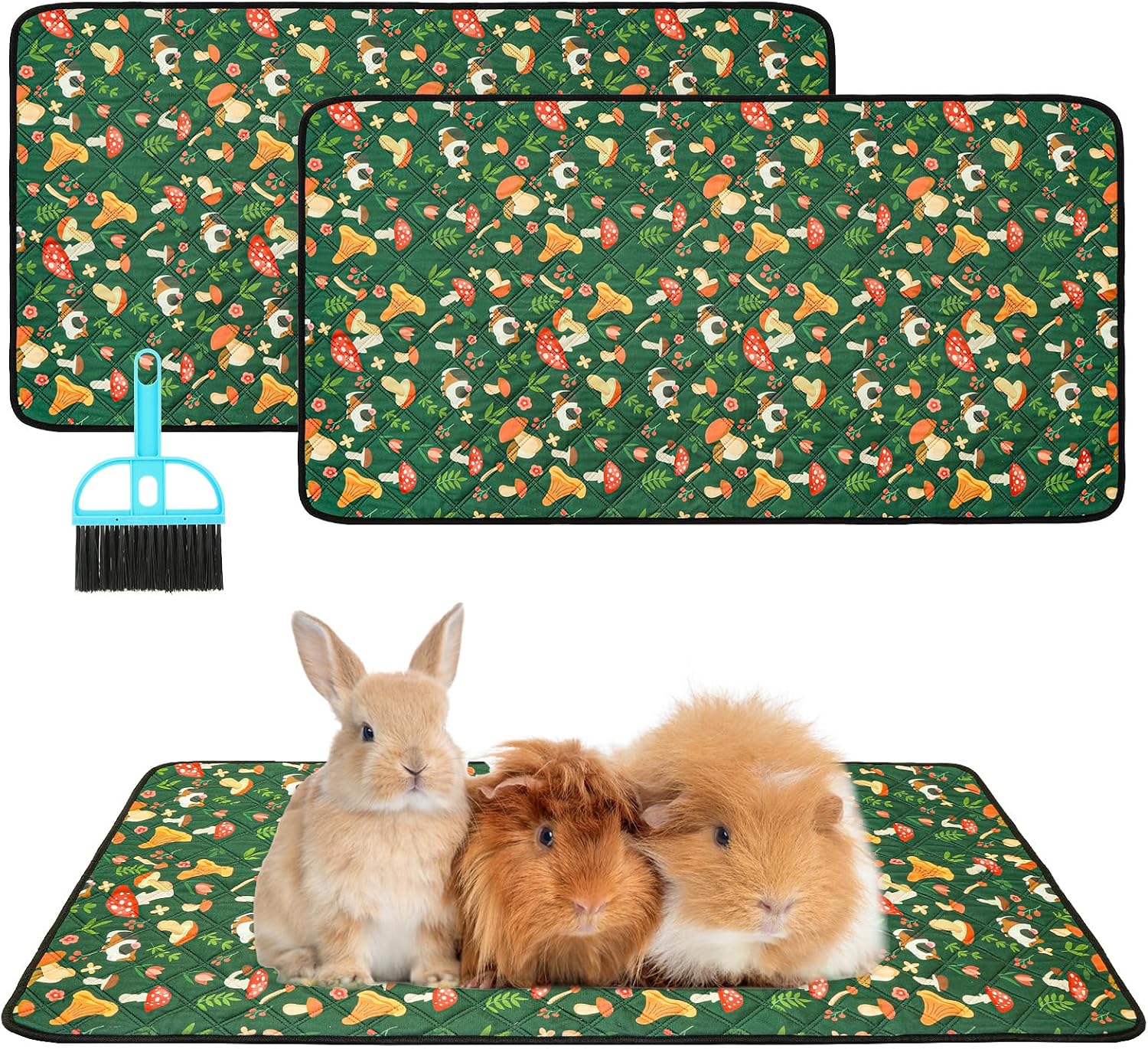 Detalle de Scenereal Guinea Pig Cage Liner 2-Pack with Cleaning Brush – 14x27 inches, Reusable Absorbent Pads