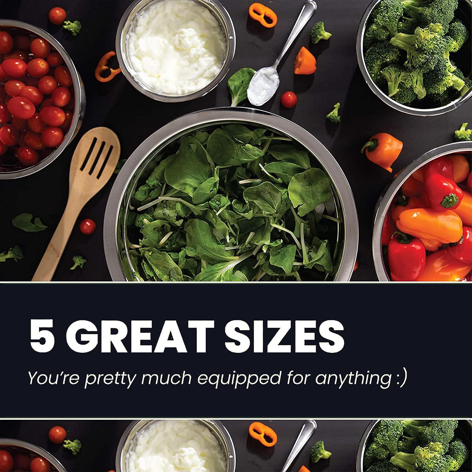 Detalle 2 de WHYSKO 10-Piece Stainless Steel Mixing Bowl Set with Lids
