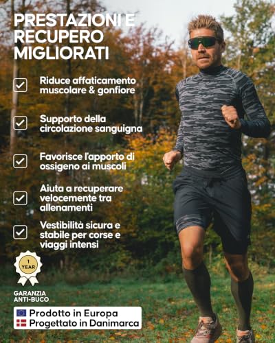 Thumbnail 2 de DANISH ENDURANCE Calze Compressione Graduata 21-26 mmHg, Grigio/Rosso, taglia 43-47