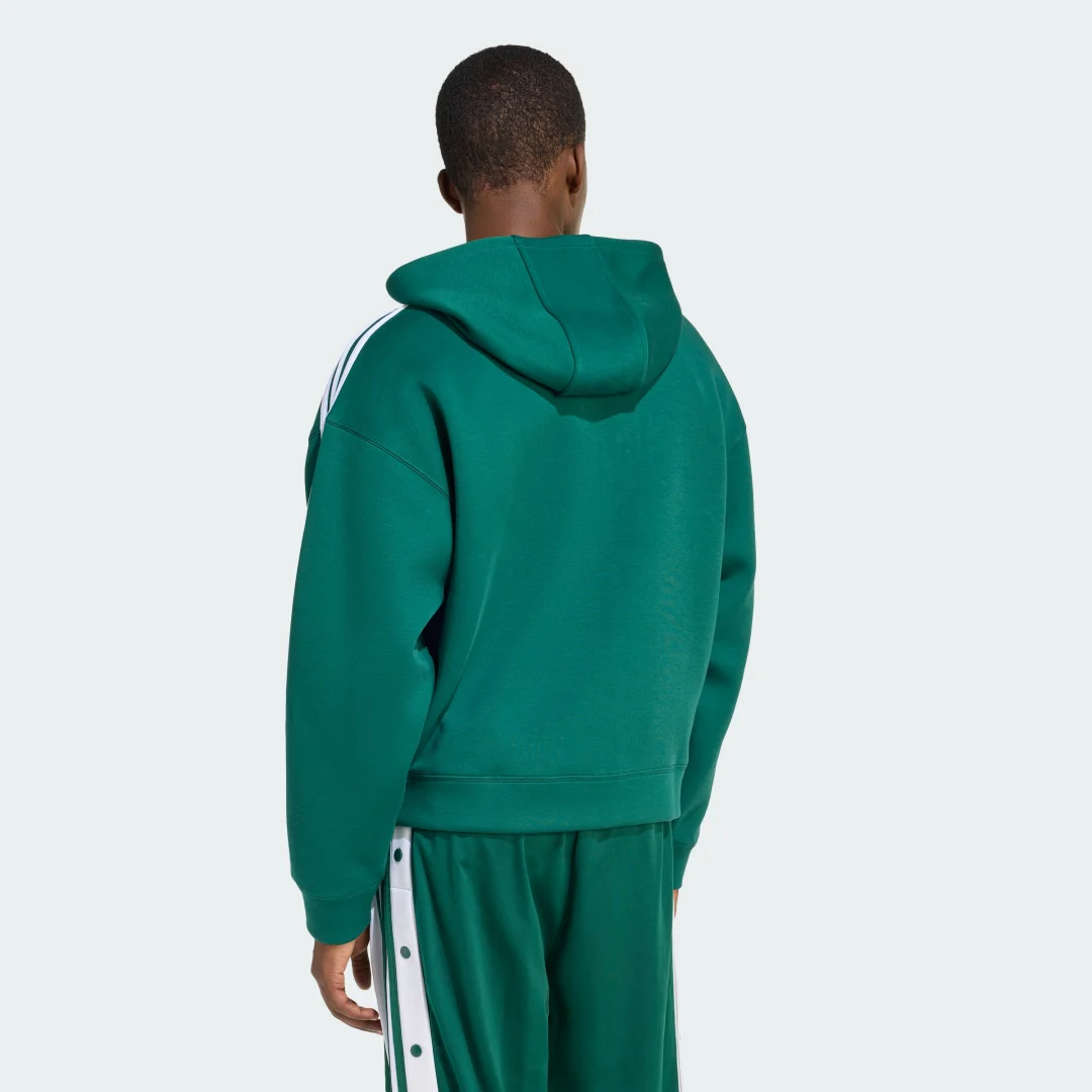 Detalle 2 de Chaqueta holgada de tejido técnico Spacer con capucha Adidas Adicolor – Verde
