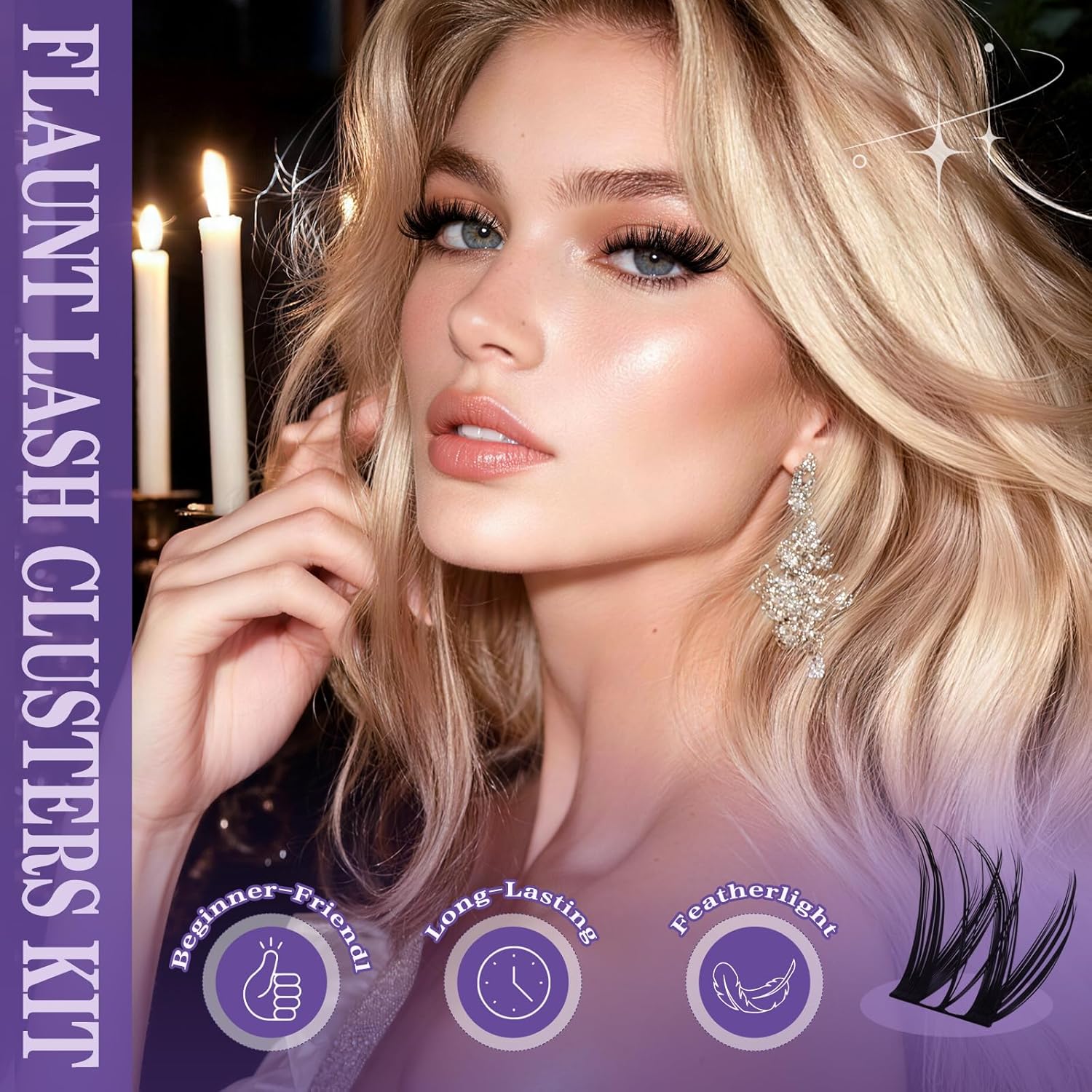 Detalle de B&Q Flora Lash Clusters Kit Flaunt Lash Clusters (D-Curl) DIY Lash Extension Clusters Kit