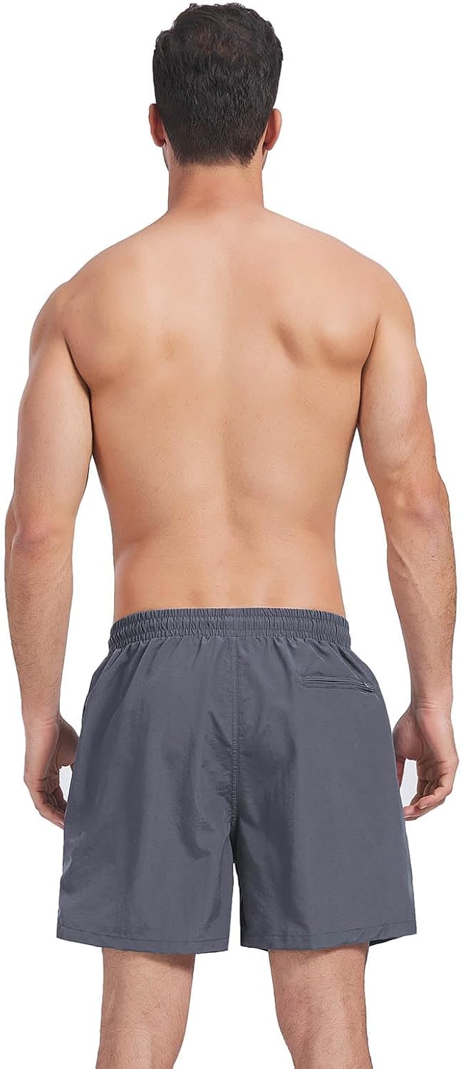 Detalle de Ougelebo Badehose Herren mit Reißverschlusstasche – Schnelltrocknend, mesh-Innenfutter, elastischer Bund