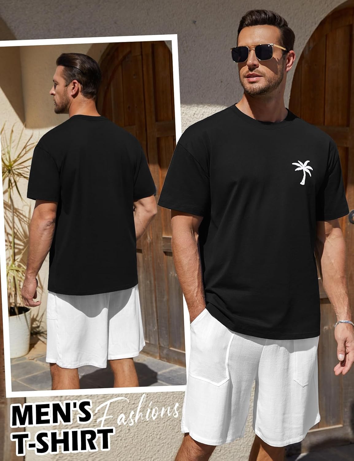 Thumbnail 1 de CMTOP Maglietta Oversize con Stampa Palma — Cotone 100%, Maniche Corte, Collo Rotondo, Taglie S–XXL