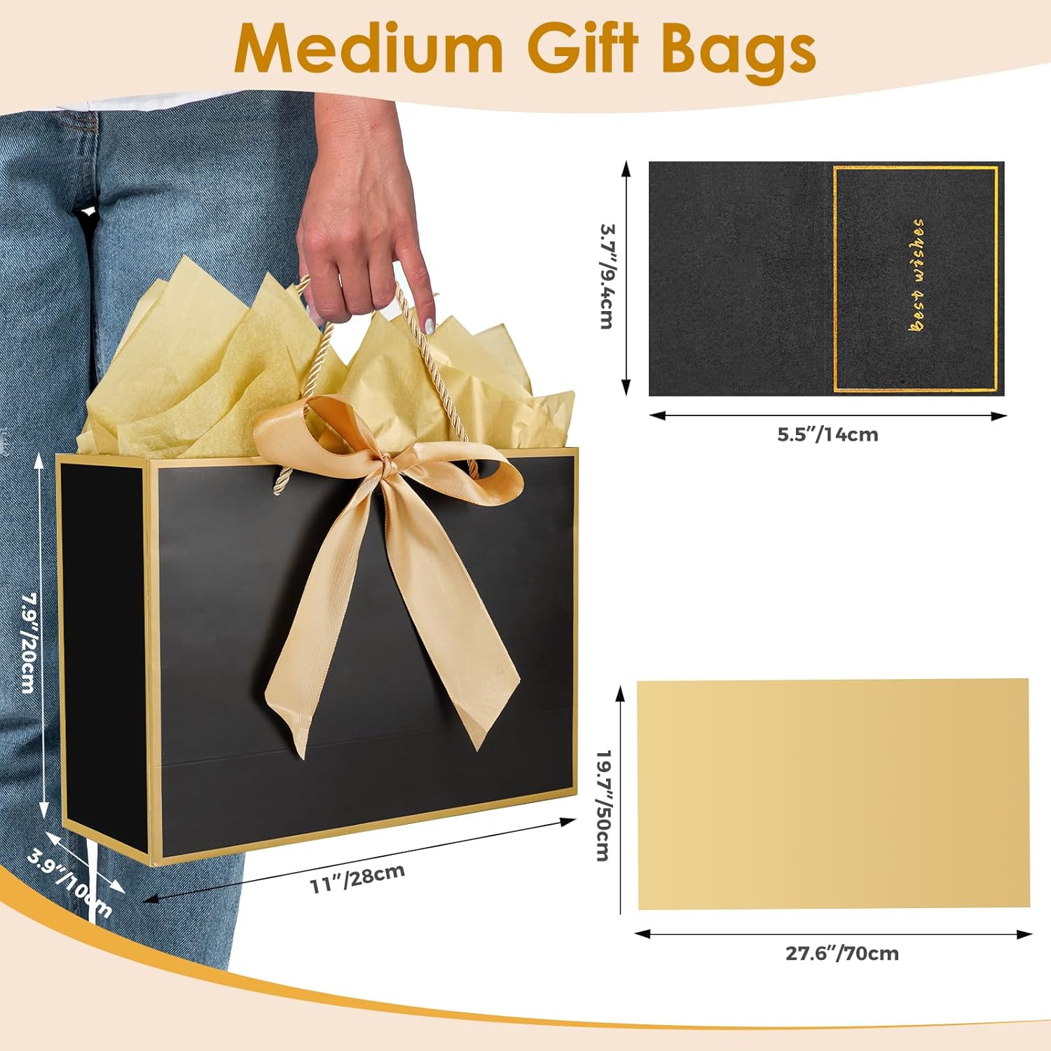Detalle de Medium gift bags 20x10x28 cm, 2 pack