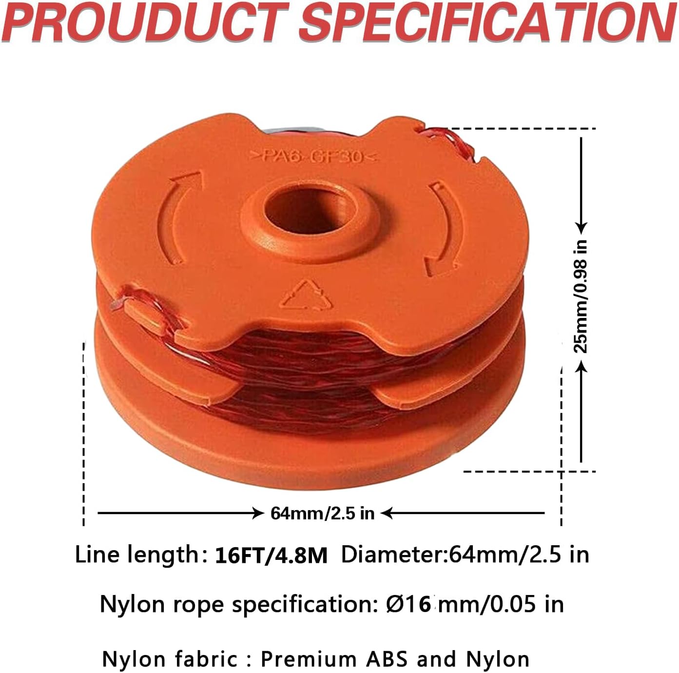 Detalle 2 de MOECSHSY Strimmer Spool Replacement (1.6mm) for McGregor & Worx strimmers