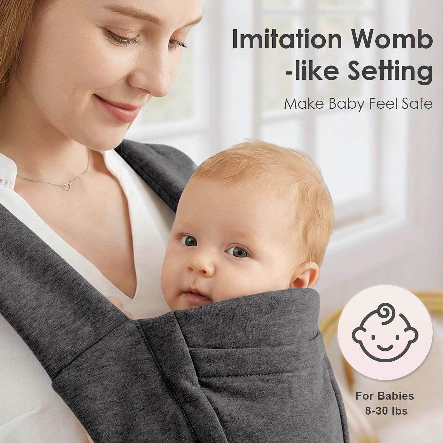 Detalle 2 de MISSWISDOM Baby Carrier, 8–30 lb
