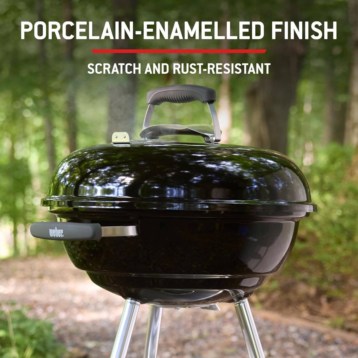 Thumbnail 6 de Weber Compact Kettle Holzkohlegrill (2026 Version) – 47 cm, Dreibein-Ständer, Räder, Rostfreies Design