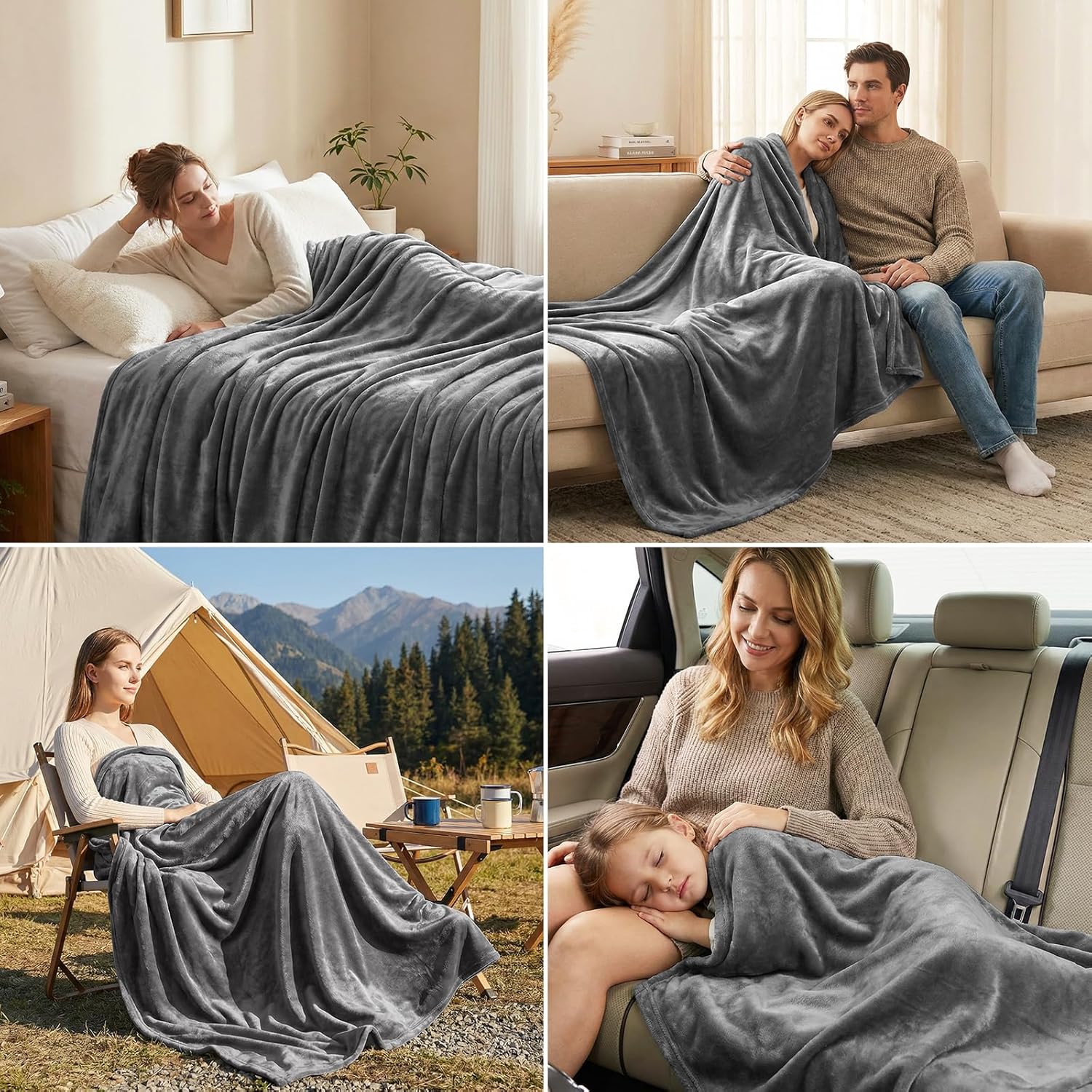 Detalle de CozyLux Kuscheldecke Flauschig Decke 150x200 cm – XL graue Flauschkuscheldecke