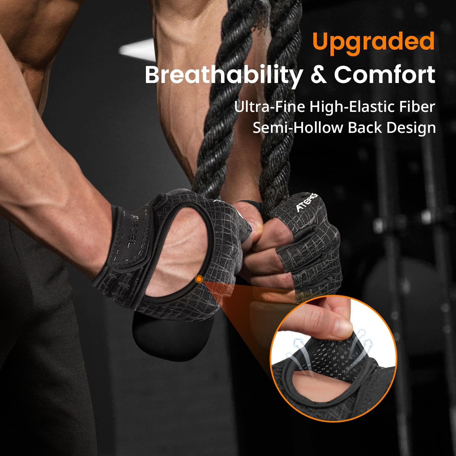Detalle de ATERCEL CWG16 Workout Gloves, Large Half-Finger with Padded Grip