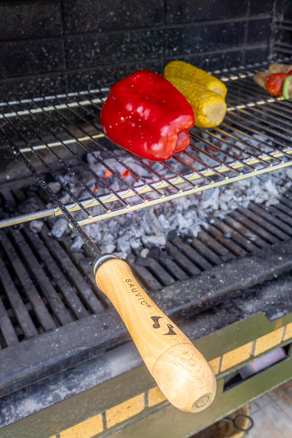 Thumbnail 4 de Griglia Sauvic 02722 in acciaio con cornice estensibile (52,5–62,5 cm), 53,5x62,5x3 cm