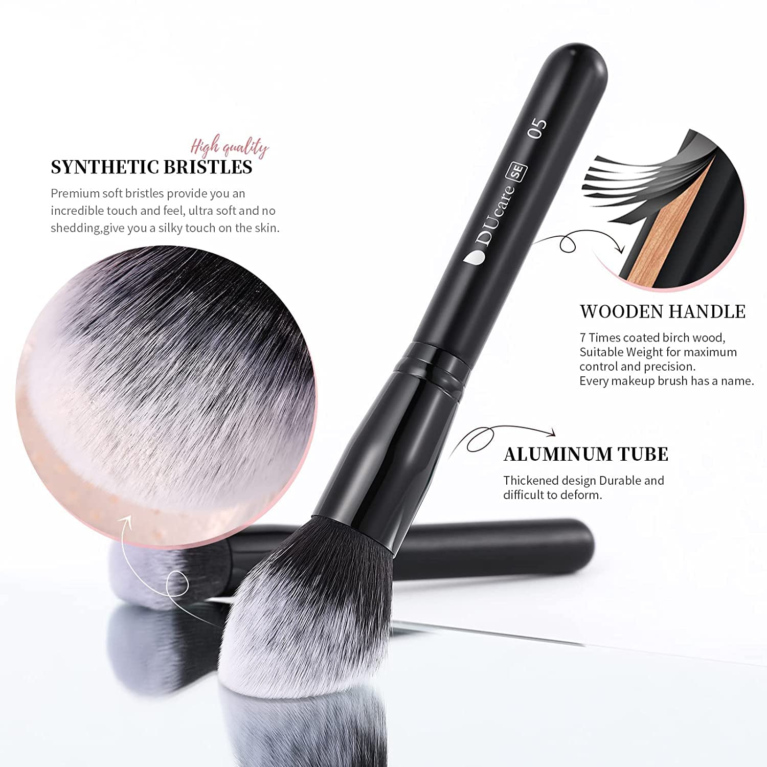 Thumbnail 6 de DUcare Make-up Pinsel-Set (15 Stück) mit synthetischen Borsten – Schwarz