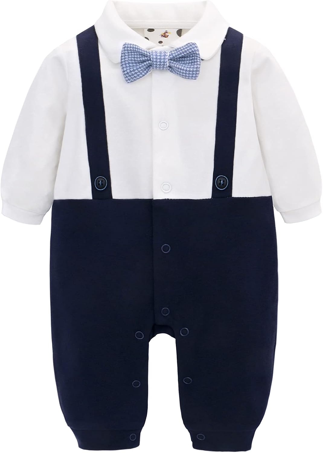 Thumbnail 3 de Famuka Baby Boy Formal Wedding Outfit: 2-Piece Tuxedo Set (Romper + Outwear)