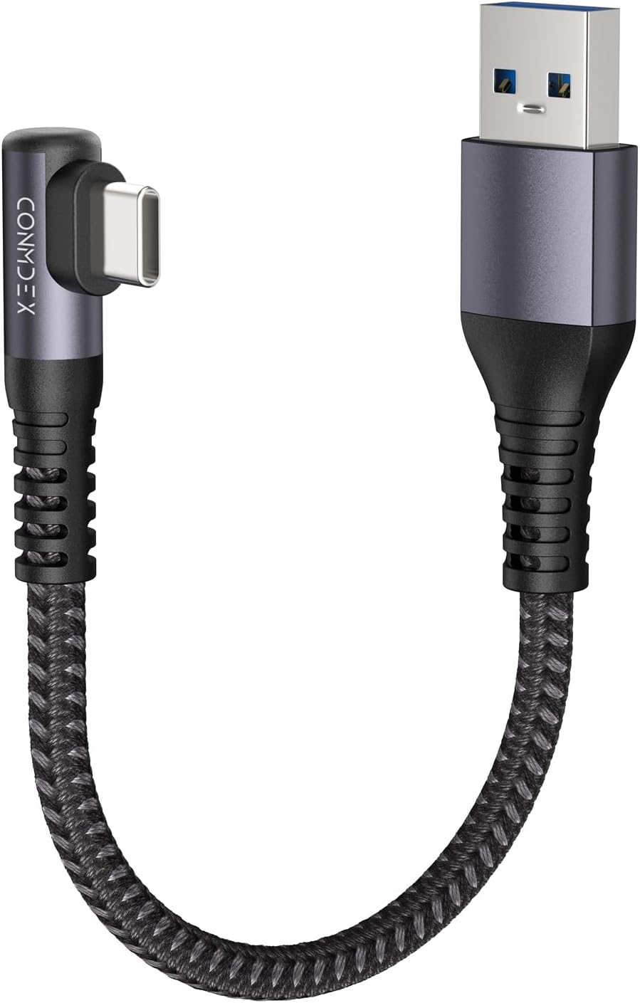 Detalle de CONMDEX USB-C Winkelkabel 90° (50 cm) - USB 3.1 Gen2, 10 Gbit/s, QC3.0, USB-A auf USB-C