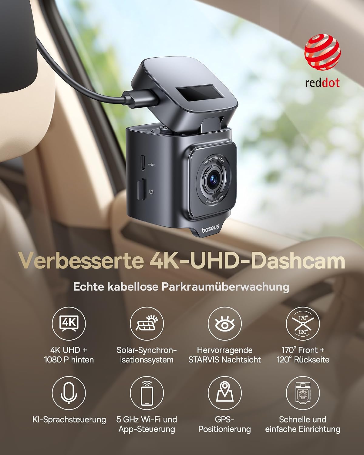 Detalle 2 de Baseus VD1 Pro Dashcam 4K
