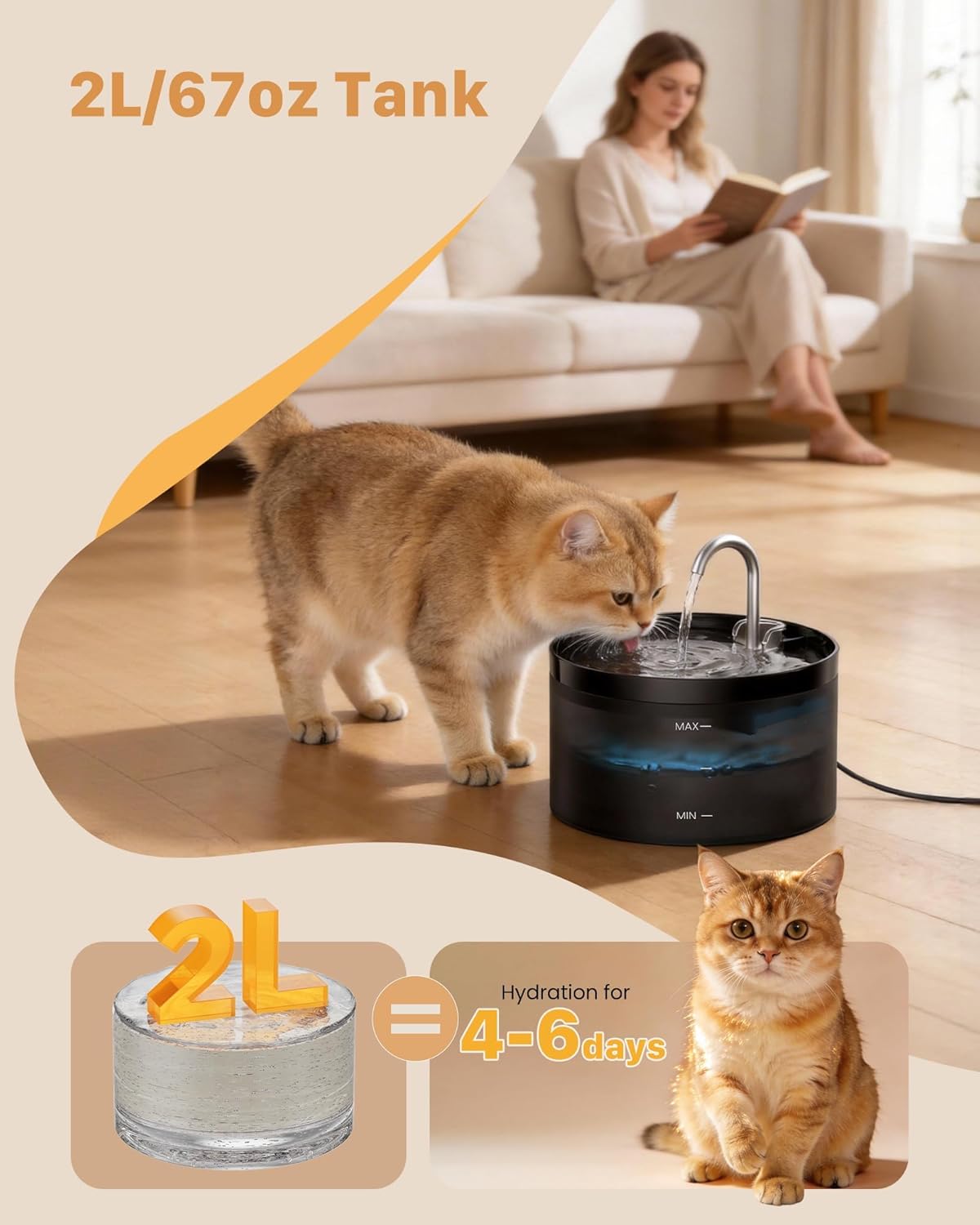 Thumbnail 6 de GIOTOHUN Cat Fountain 2L with 6 filters 🐱