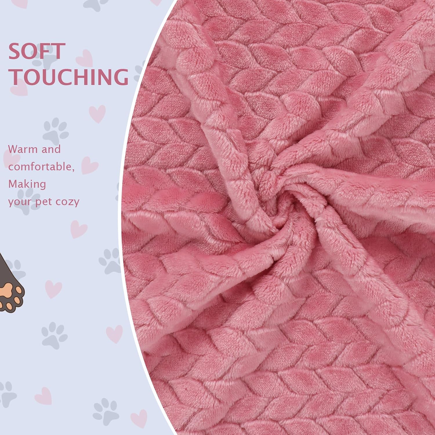 Detalle de BVAGSS Couverture pour Chien et Chaton (6 pièces, 60x40 cm), flanelle moelleuse lavable – motif oreilles de blé