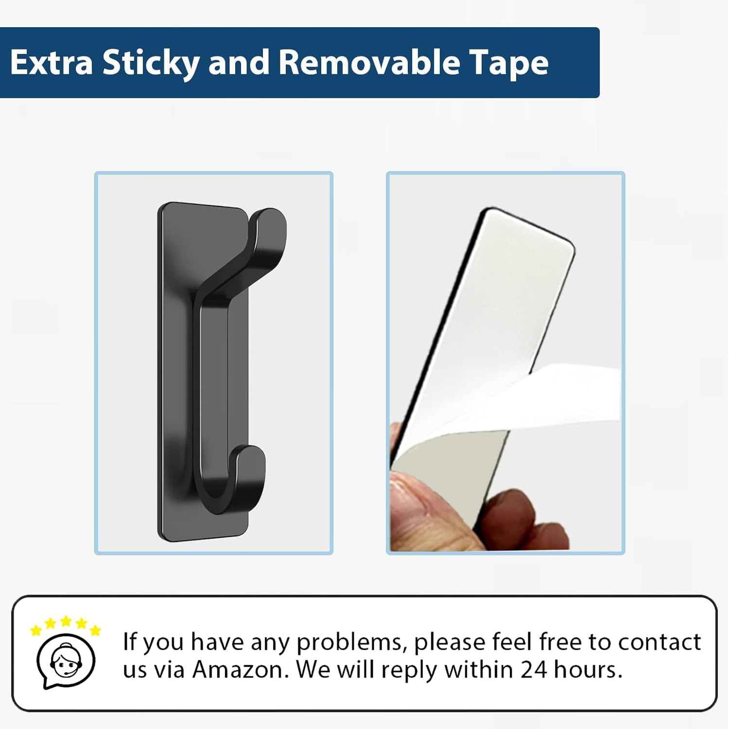 Thumbnail 4 de pickpiff Wall Hooks for Coat and Towel (13LB Strong Adhesive) — Black, 4 Pack