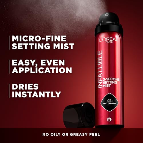 Detalle 2 de L'Oreal Paris Infallible 3-Second Setting Spray Mist — 36-Hour Wear, Microfine Mist