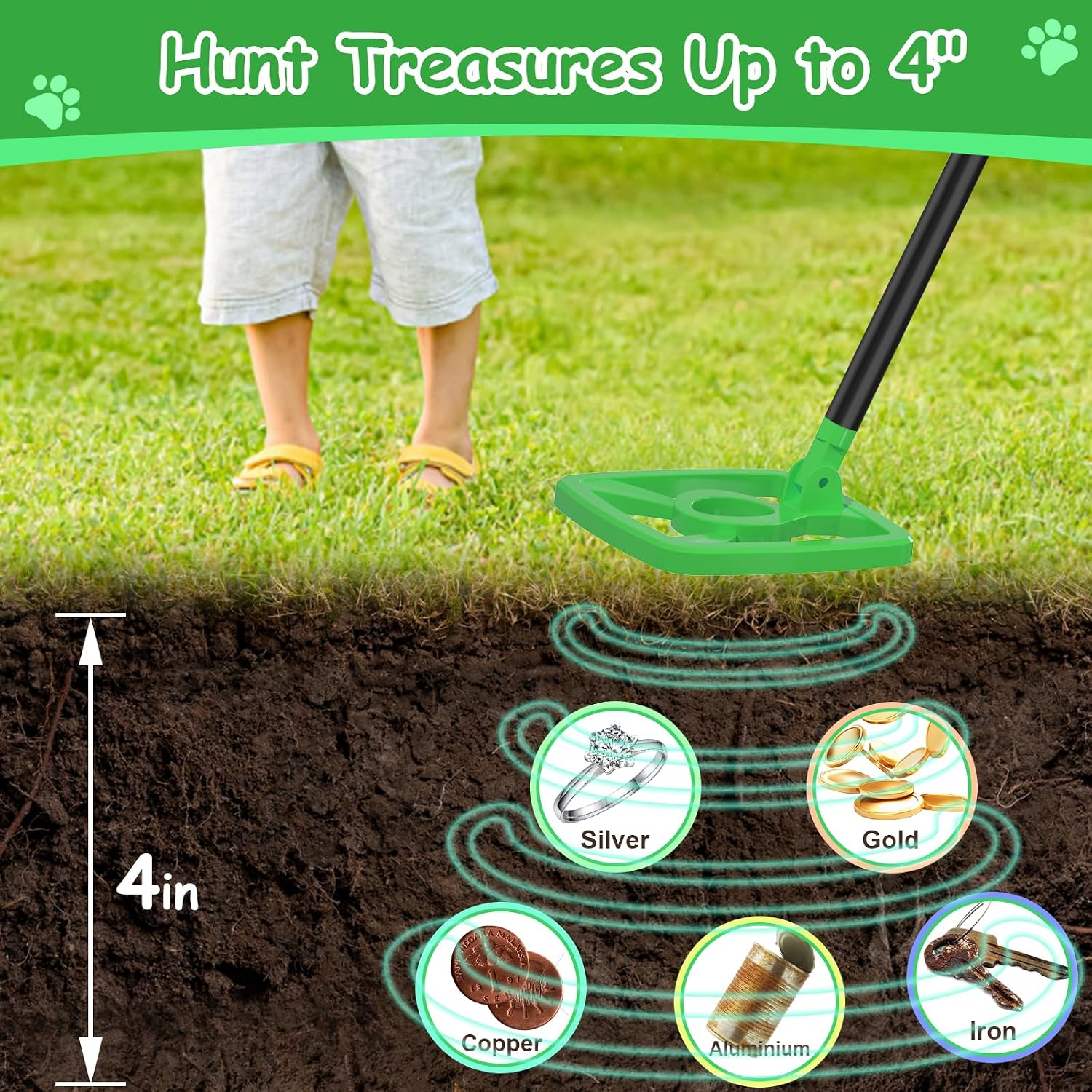 Thumbnail 4 de OMMO USB-C Kids Metal Detector with Rechargeable Battery and Fun LCD Display