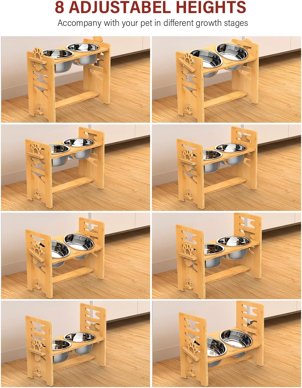 Detalle de Vantic Vantic dog bowls, 8 height settings