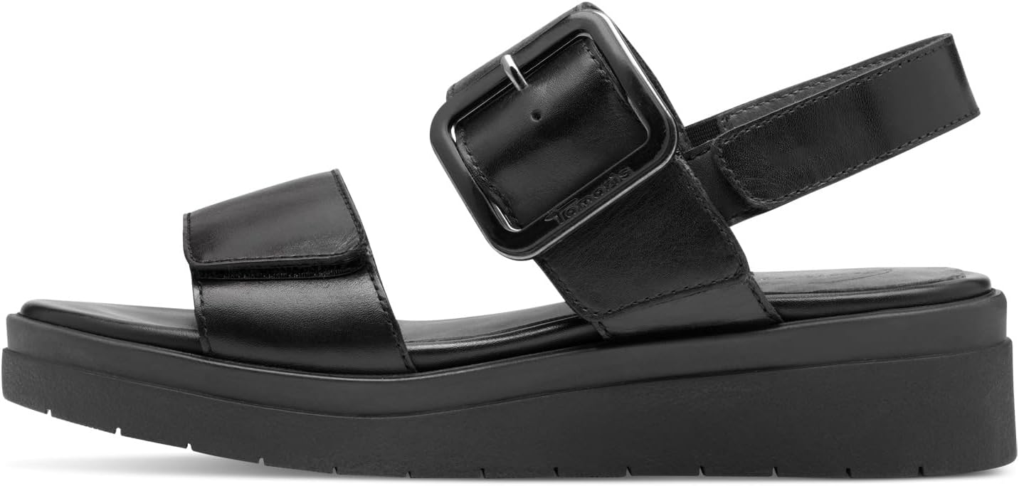 Thumbnail 6 de Tamaris Comfort Sandales Plates en cuir pour femmes avec boucle – ajustement Multi-Adjustable