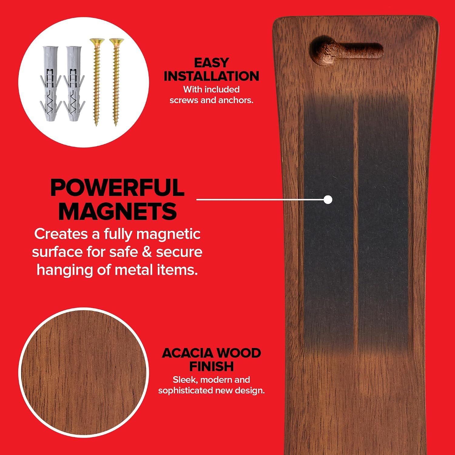 Detalle de Modern Innovations Magnetic Knife Holder, 12 Inch