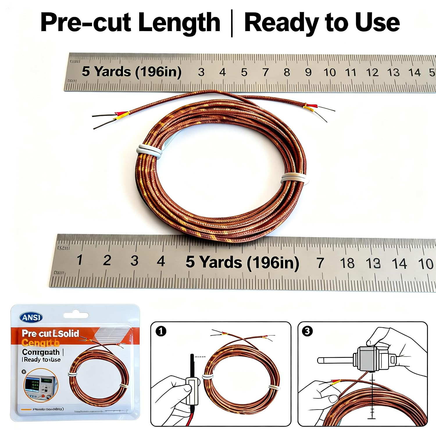 Detalle de Type K Thermocouple Wire, 5 Yards