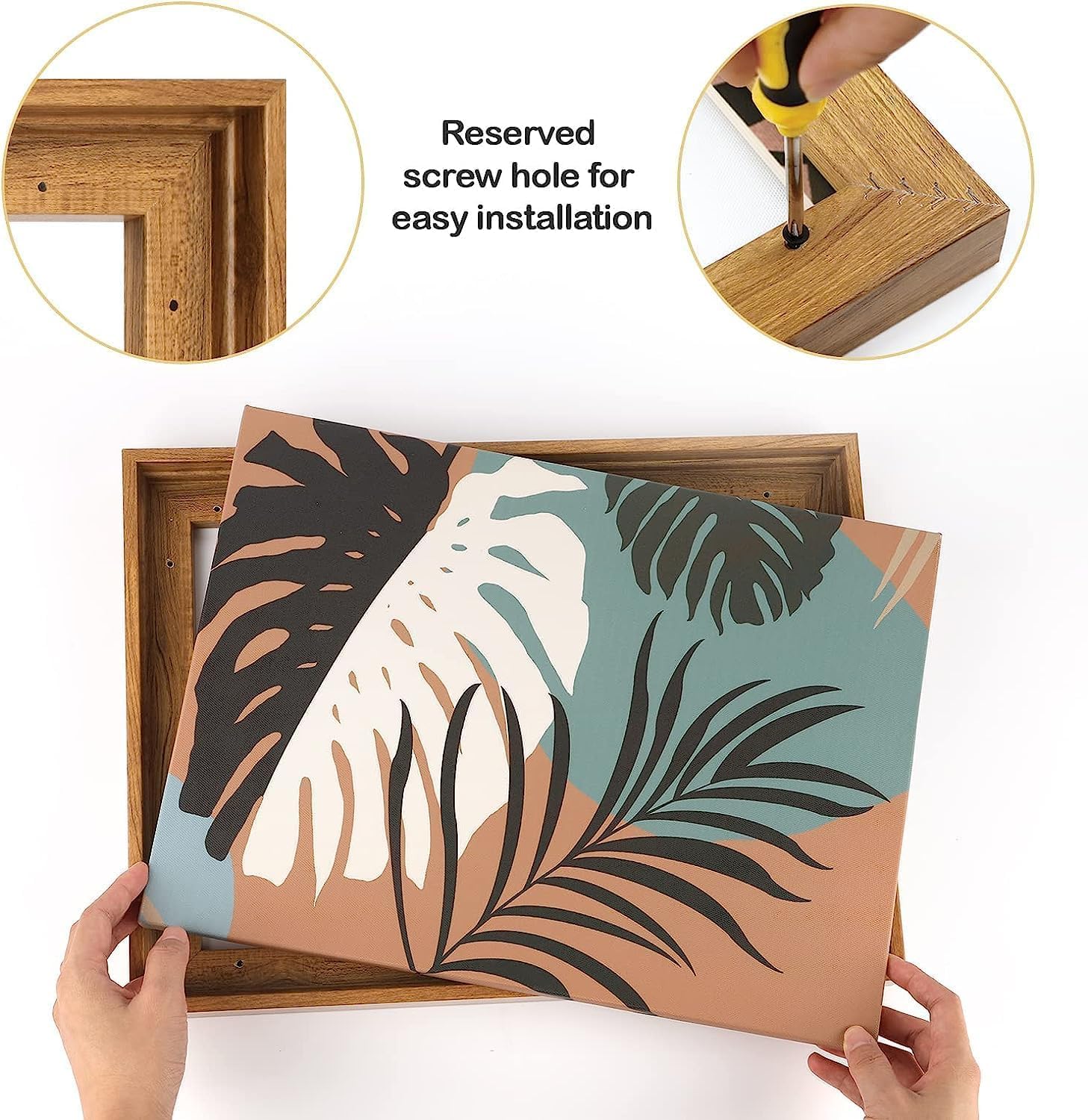 Detalle de VYPEROCK 12x12 Floating Canvas Frame, White Oak-Look, Fits 1.25-Inch Canvas