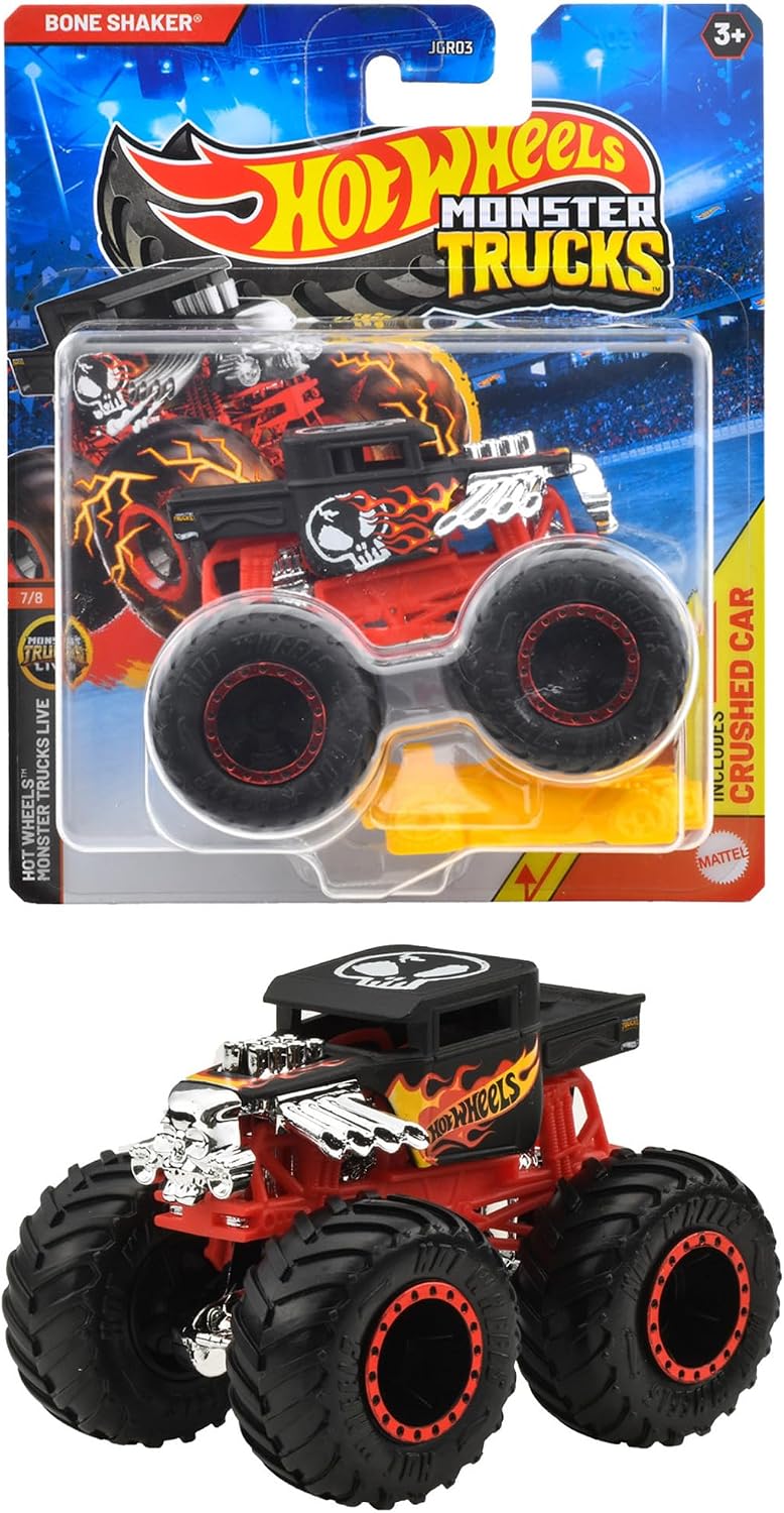 Thumbnail 6 de ホットウィール JGR04 モンスタートラック ファイブ・アラーム 1:64 レッド、クラッシュ用ミニカー付き