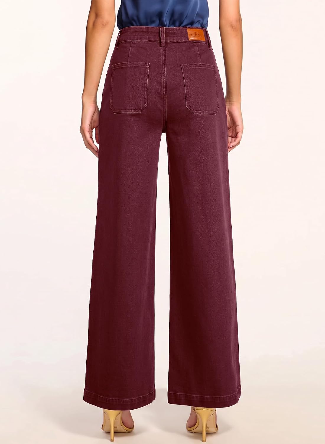 Thumbnail 1 de Sidefeel Women's Wide-Leg Jeans, High-Rise Stretch Denim with Large Pockets