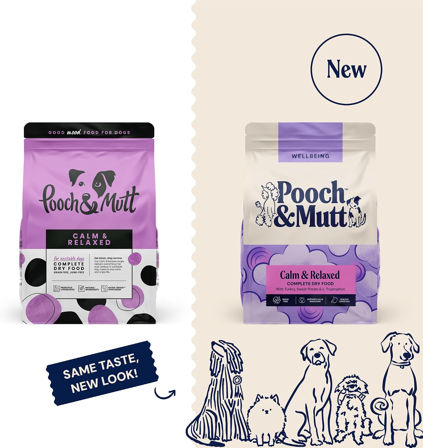 Thumbnail 1 de Pooch & Mutt Calm & Relaxed Complete Dry Dog Food – Turkey & Sweet Potato, Grain Free (2kg)